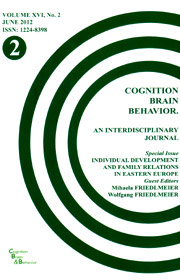 Cognition, Brain, Behavior. An Interdisciplinary Journal (June 2012) - Autori multipli 