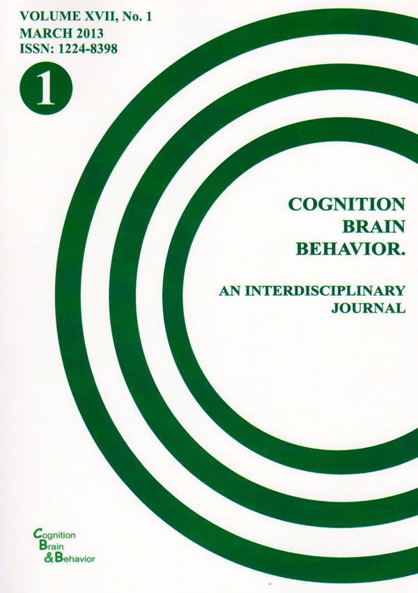 Cognition, Brain, Behavior. An Interdisciplinary Journal (March 2013) - Autori multipli 