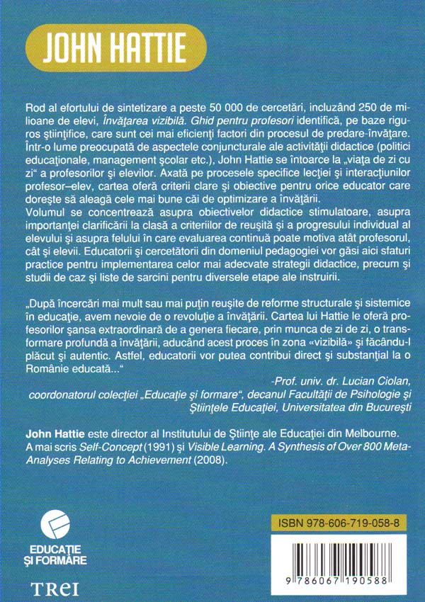 Invatarea vizibila. Ghid pentru profesori - John Hattie