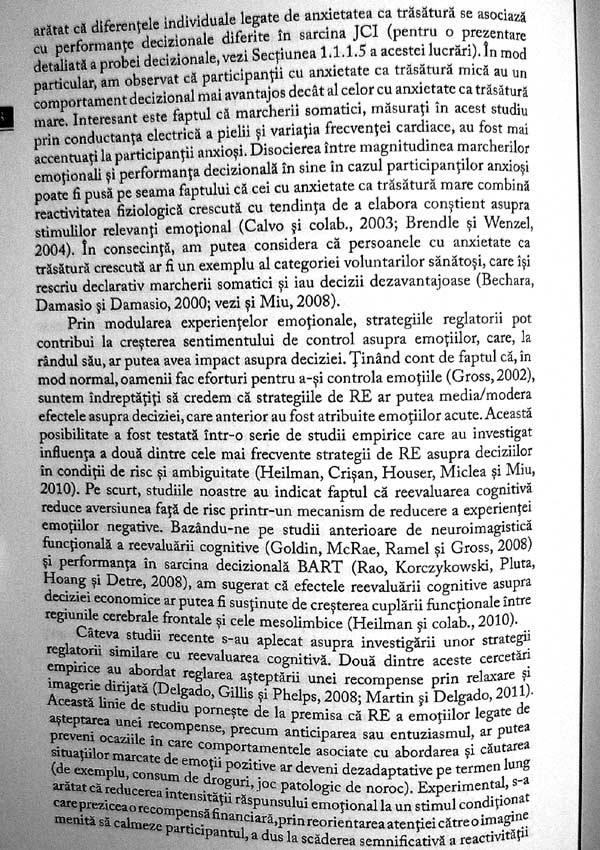 Diferente individuale in emotie si decizie. Implicatii pentru psihologia economica - Renata Melinda Heilman