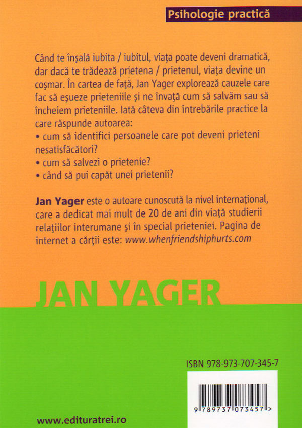 Cand prietenii te ranesc. Ce sa faci cand prietenii te tradeaza sau abandoneaza - Jan Yager