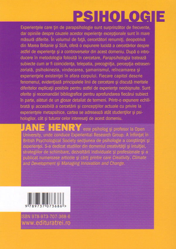 Parapsihologia. Cercetare asupra experientelor exceptionale - Jane Henry
