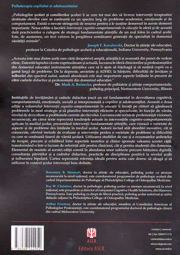 Interventii cognitiv-comportamentale in educatie - Arthur Freeman