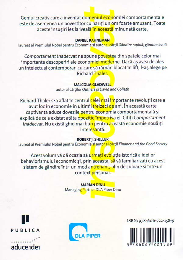 Comportament inadecvat. Nasterea economiei comportamentale - Richard H. Thaler