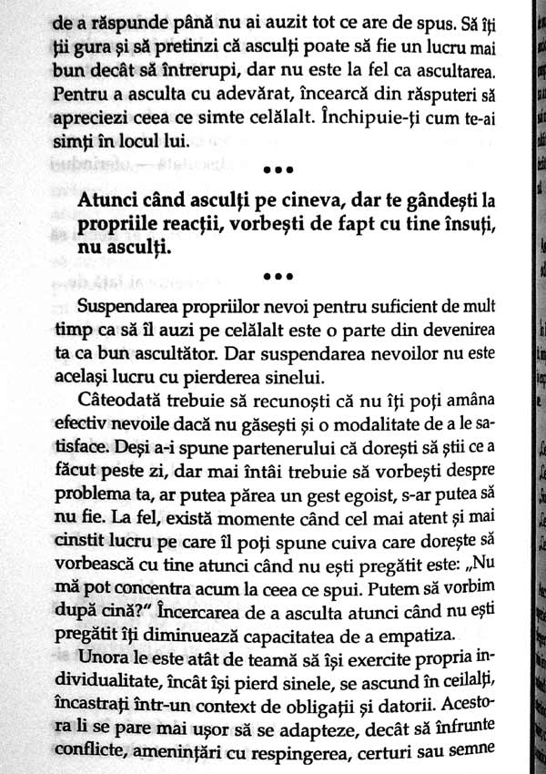 Asculta-ma ca sa te ascult. Capacitatea de ascultare poate imbunatati relatiile noastre - Michael P. Nichols