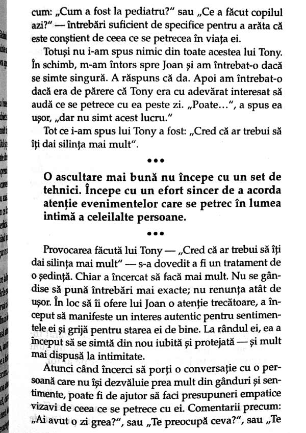 Asculta-ma ca sa te ascult. Capacitatea de ascultare poate imbunatati relatiile noastre - Michael P. Nichols