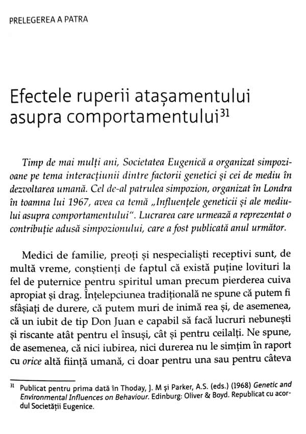 Crearea si ruperea legaturilor afective - John Bowlby