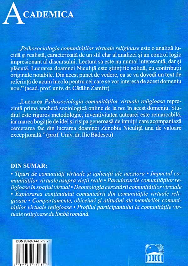 Psihosociologia comunitatilor virtuale religioase - Zenobia Niculita