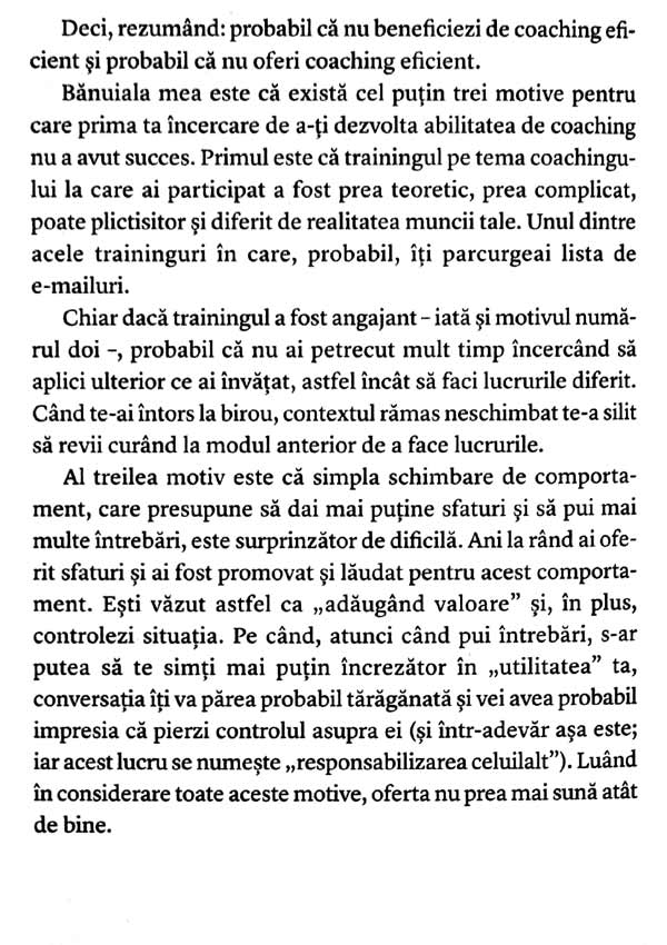 Coaching zi de zi. Spune mai putin, intreaba mai mult si schimba pentru totdeauna felul in care conduci - Michael Bungay Stanier