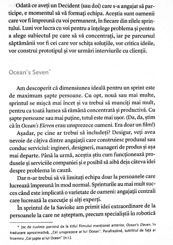 Sprint. Cum sa rezolvi probleme importante si sa testezi idei noi in doar cinci zile - Jake Knapp