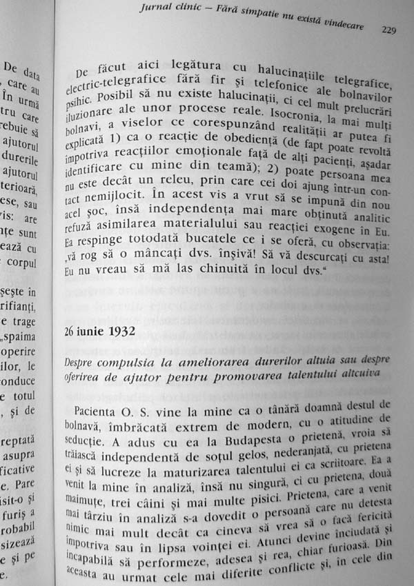 Jurnal clinic. Fara simpatie nu exista vindecare -  Sandor Ferenczi