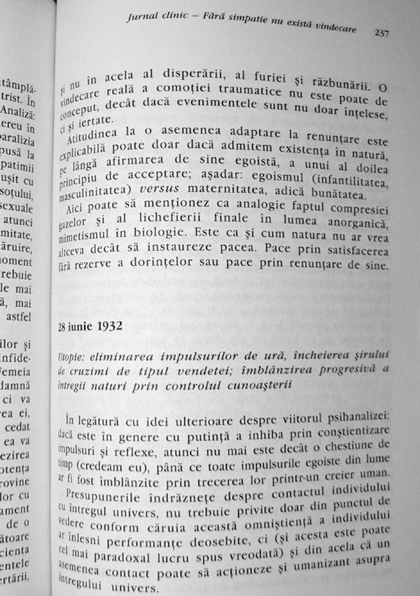 Jurnal clinic. Fara simpatie nu exista vindecare -  Sandor Ferenczi