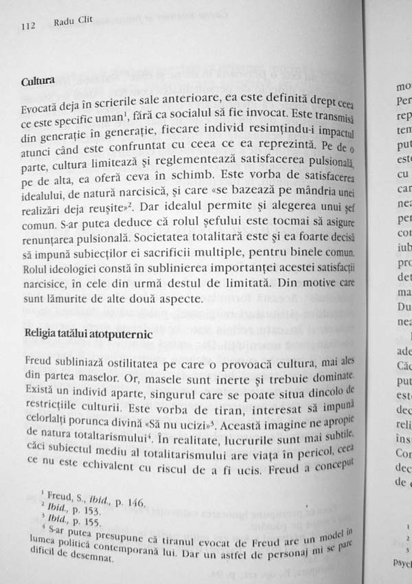 Cadru totalitar si functionare narcisica - Radu Clit