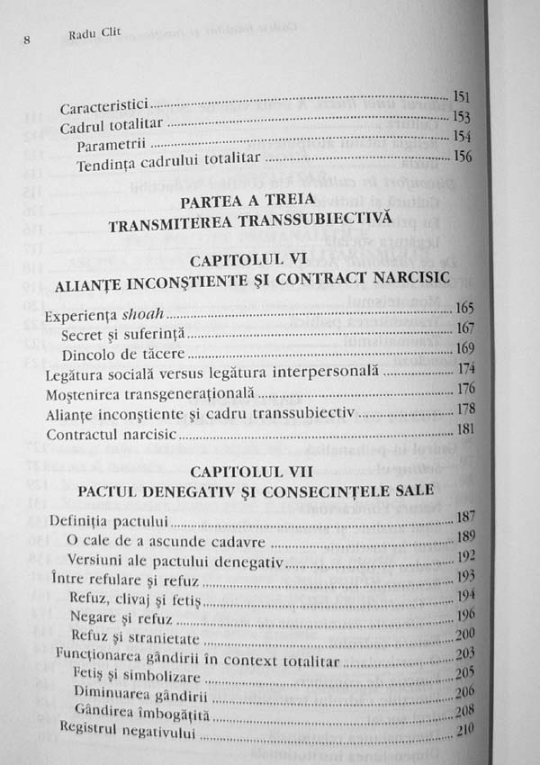 Cadru totalitar si functionare narcisica - Radu Clit