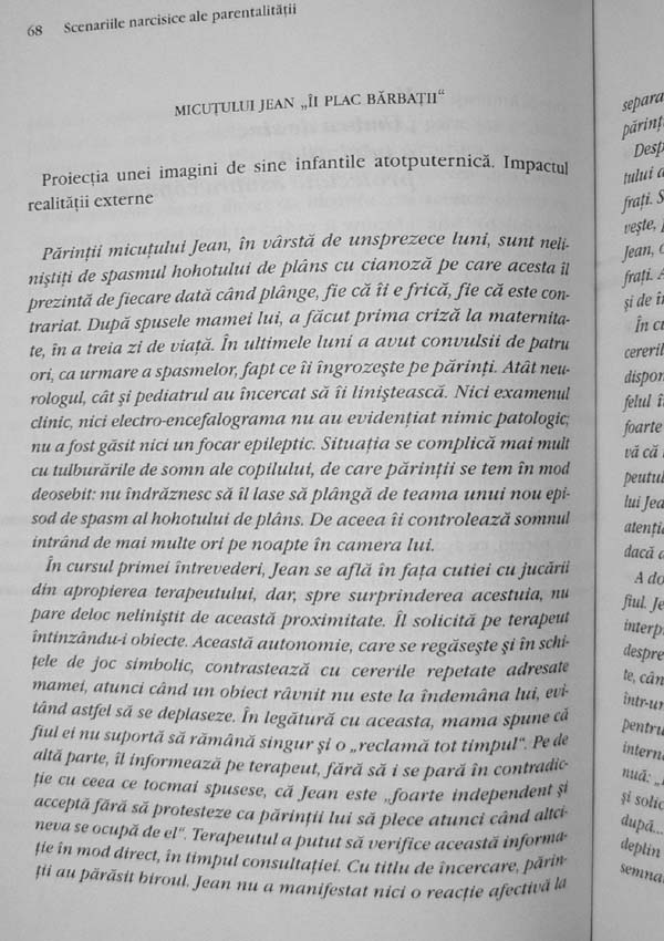 Scenariile narcisice ale parentalitatii. Experienta clinica a consultatiei terapeutice - J. Manzano