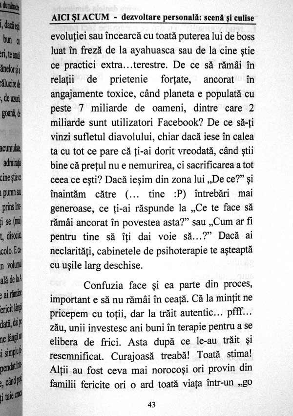 Aici si acum. Dezvoltare personala: scena si culise - Sorina Daniela Dumitrache