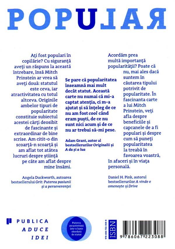 Popular. Puterea atractivitatii intr-o lume obsedata de statut - Mitch Prinstein