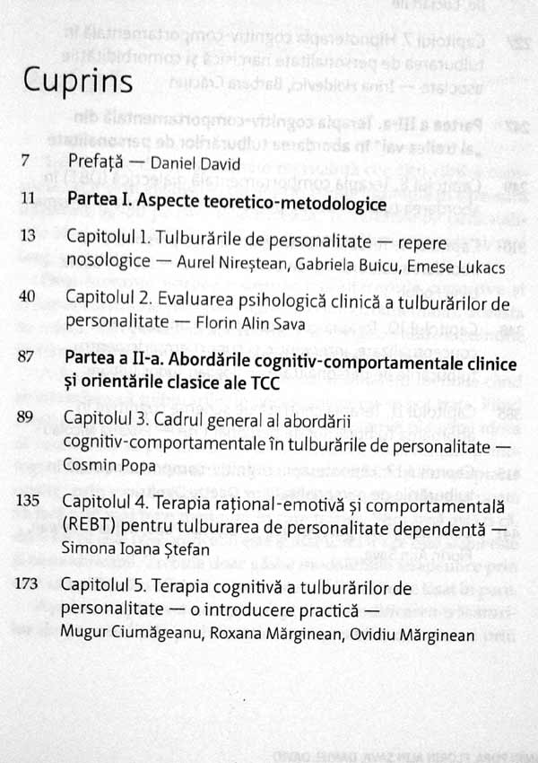 Psihoterapiile cognitive si comportamentale in tulburarile de personalitate. Aplicatii practice si noi directii - Cosmin Popa