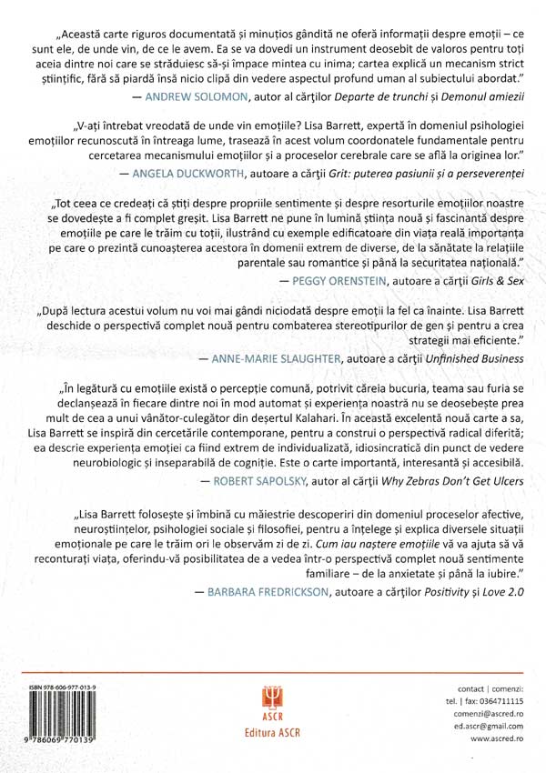 Cum iau nastere emotiile. Viata secreta a creierului - Lisa Feldman Barrett