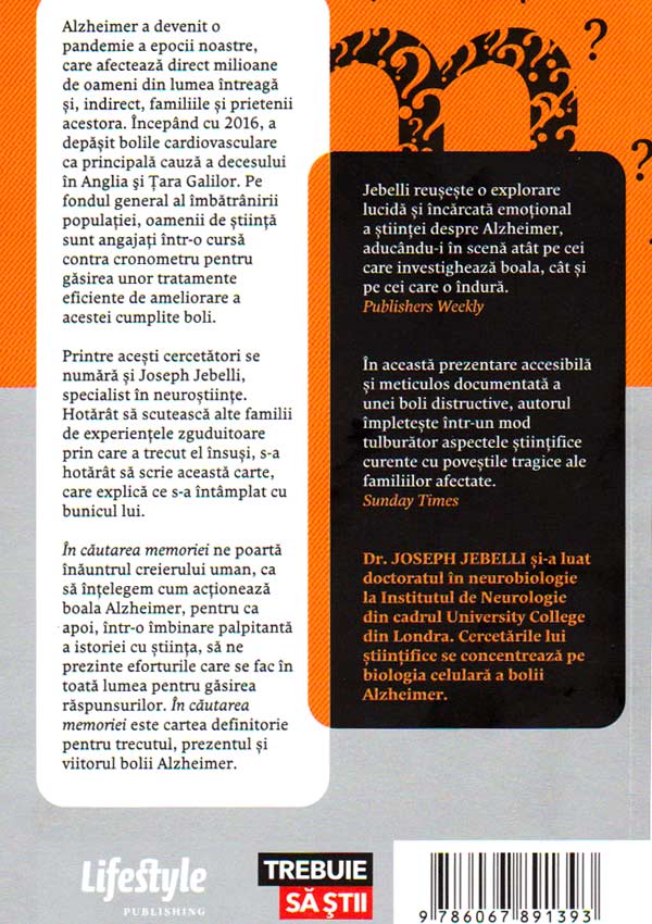 In cautarea memoriei. Lupta cu boala Alzheimer - Joseph Jebelli