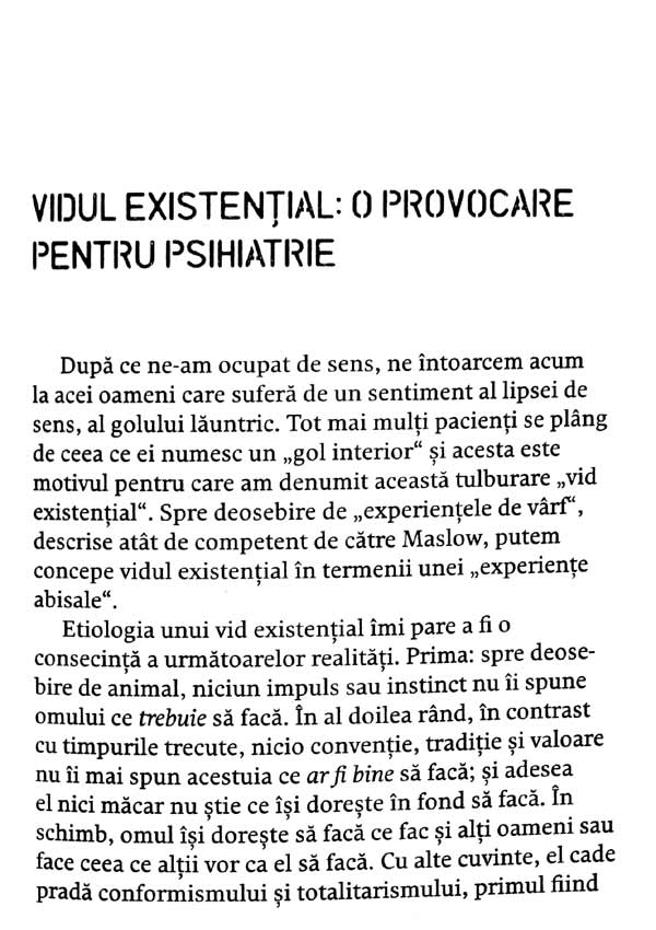 Vointa de sens. Fundamente si aplicatii ale logoterapiei - Viktor Frankl