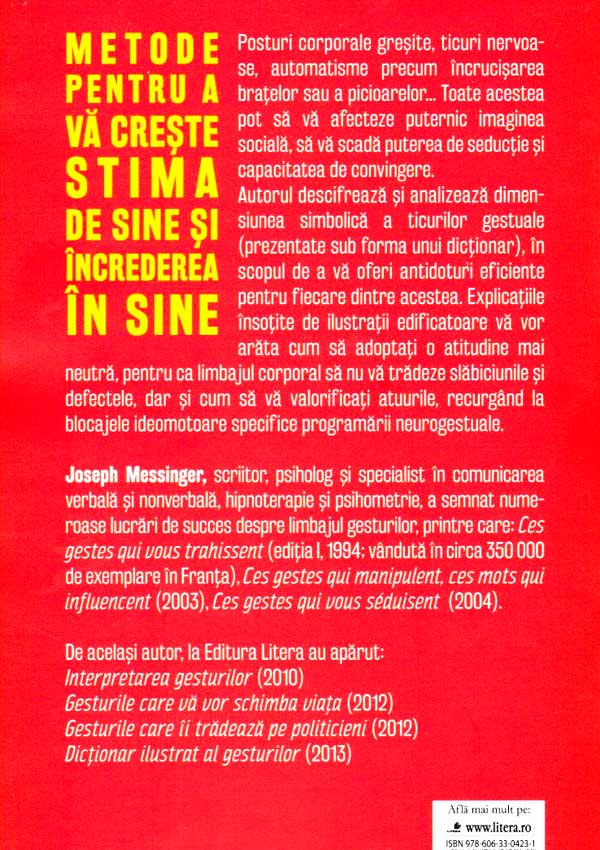 Cum scapam de ticurile gestuale. Eliminati gesturile inconstiente care va strica imaginea - Joseph Messinger
