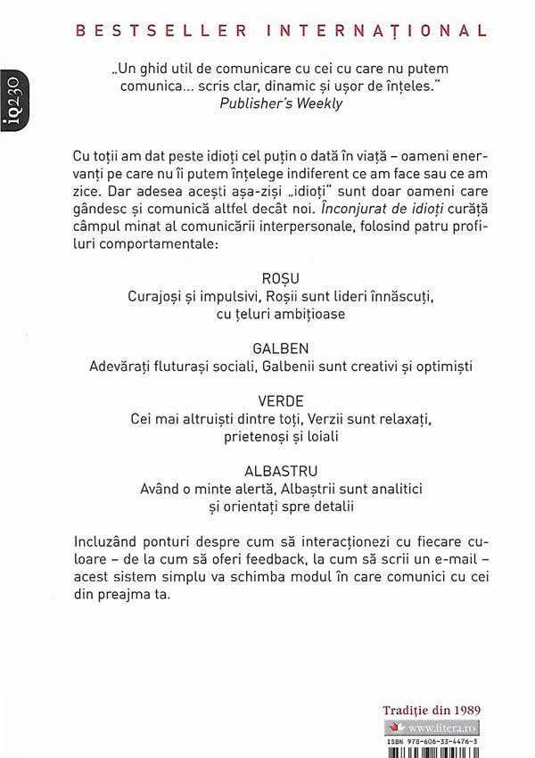 Inconjurat de idioti. Cele patru tipuri comportamentale umane si cum sa comunicam eficient unii cu altii - Thomas Erikson