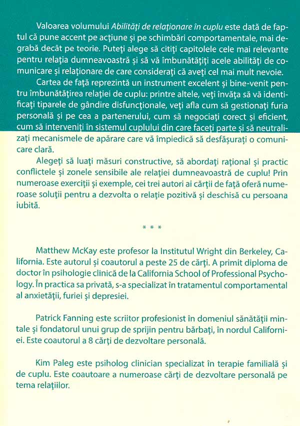 Abilitati de relationare in cuplu. Cum sa construiesti o relatie mai buna - Matthew McKay