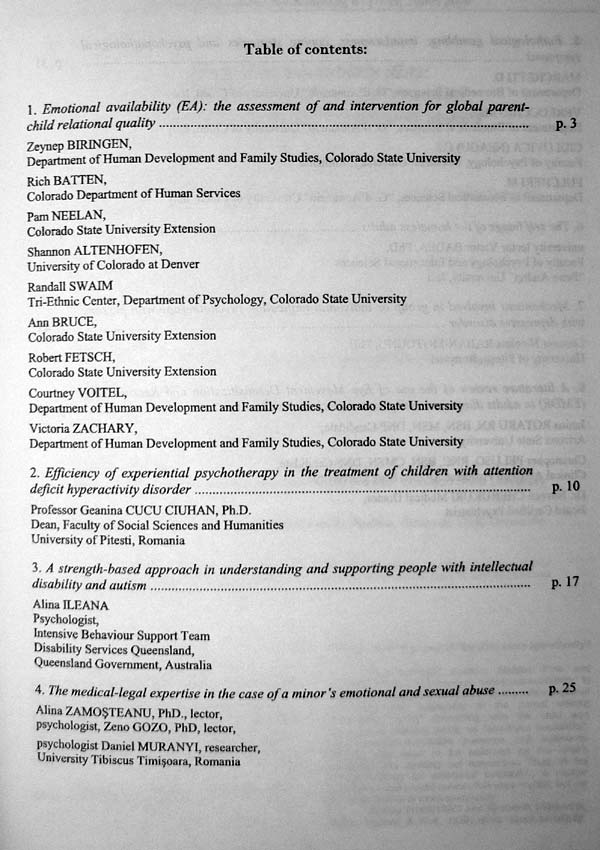 Revista de Psihoterapie Experientiala (Nr. 1, Martie 2010) - Autori multipli 
