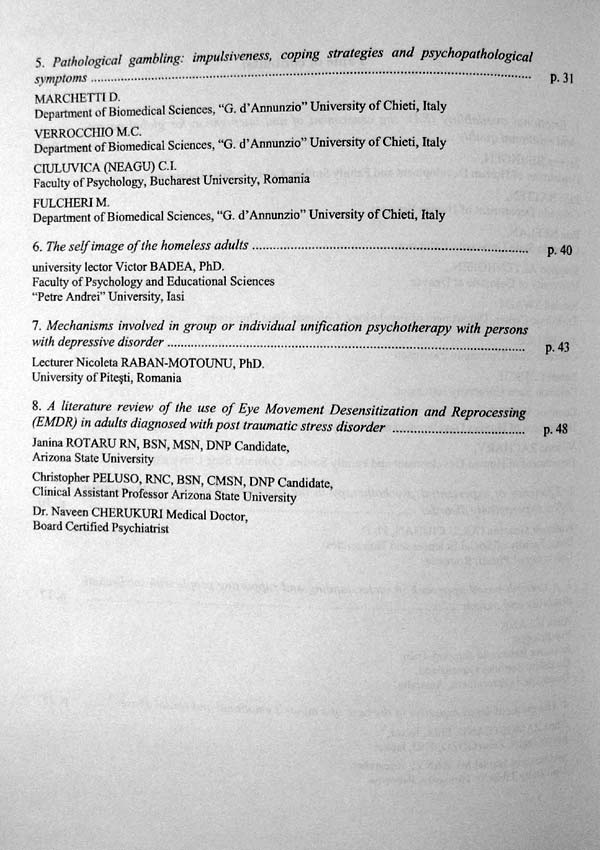 Revista de Psihoterapie Experientiala (Nr. 1, Martie 2010) - Autori multipli 
