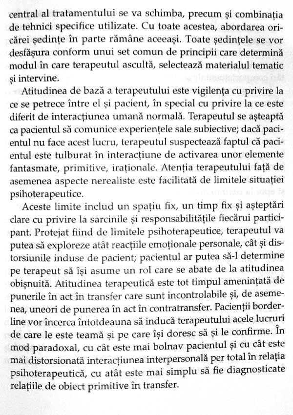 Psihoterapia psihodinamica a pacientilor borderline - Otto F. Kernberg