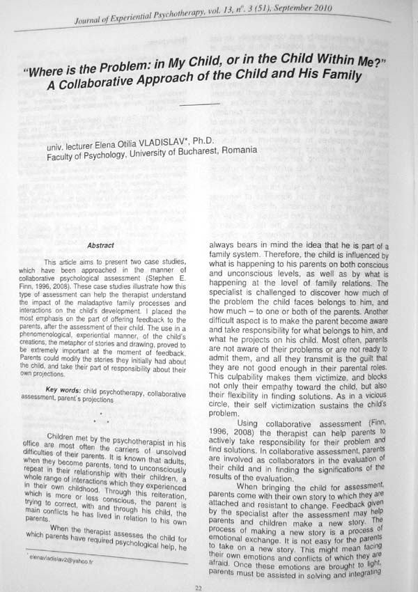 Revista de Psihoterapie Experientiala (Nr. 3, Septembrie 2010) - Autori multipli 