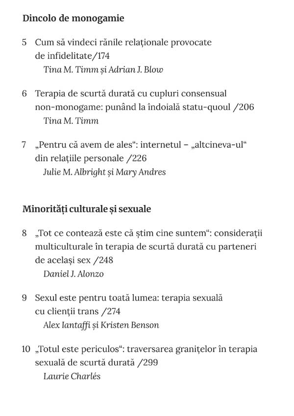 Scantei. Modele de lucru in terapia sexuala de scurta durata - Shelley Green