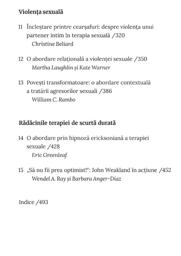 Scantei. Modele de lucru in terapia sexuala de scurta durata - Shelley Green