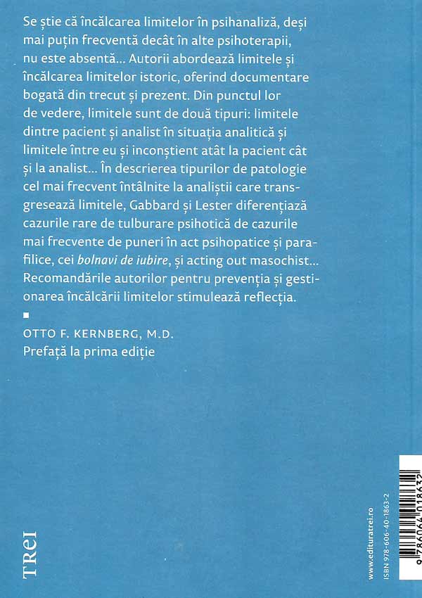 Limite si incalcarea limitelor in psihanaliza - Glen O. Gabbard