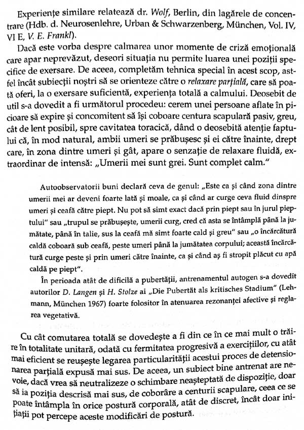 Antrenamentul autogen. Autodetensionare concentrativa - Incercare de prezentare clinic-practica - I.H. Schultz