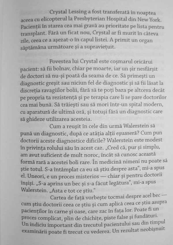 Fiecare pacient spune o poveste. Enigme medicale si arta de a formula diagnostice - Lisa Sanders