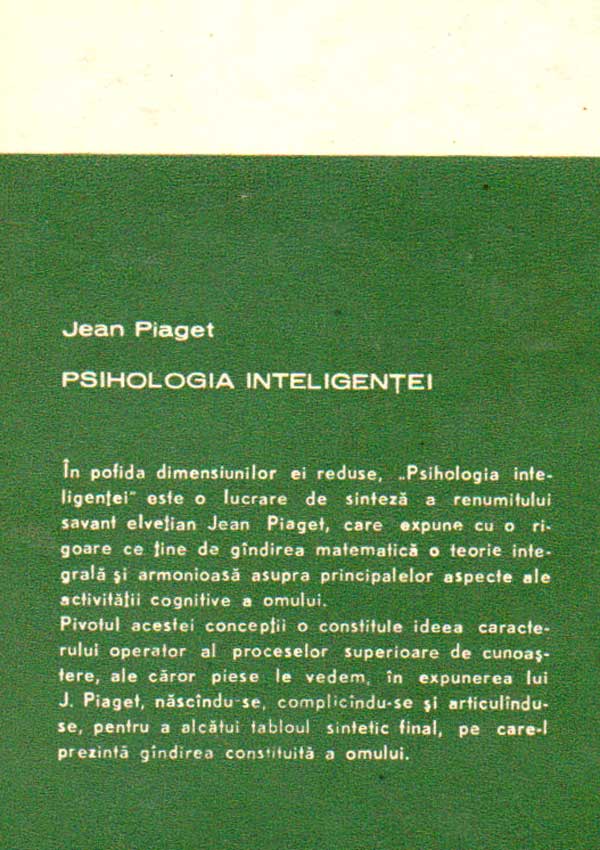 Psihologia inteligentei - Jean Piaget