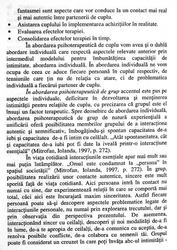 Mecanismele intimitatii in relatia de cuplu. Evaluare si interventie terapeutica - Ioana Stancu