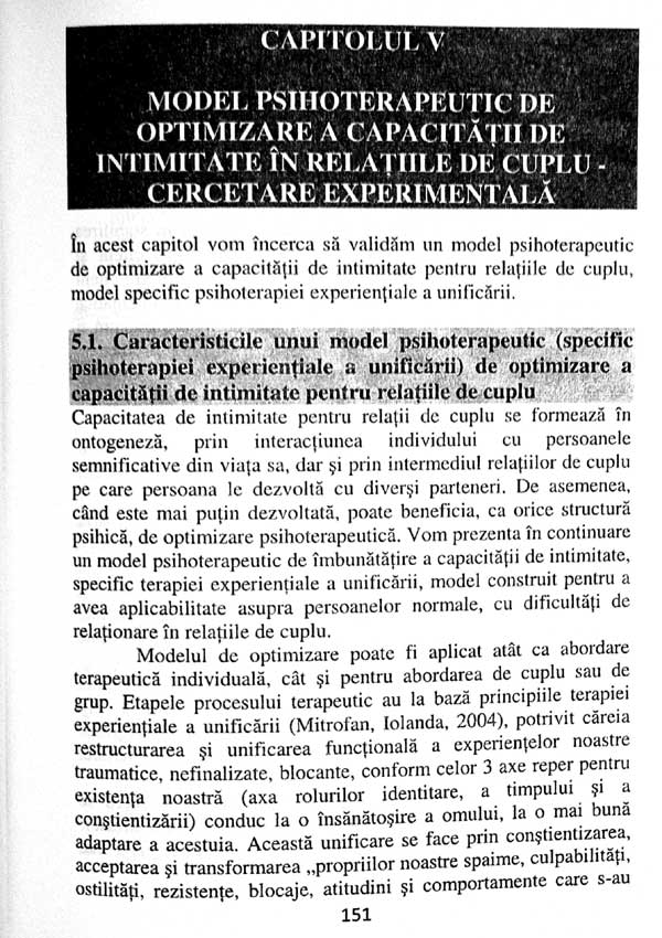 Mecanismele intimitatii in relatia de cuplu. Evaluare si interventie terapeutica - Ioana Stancu