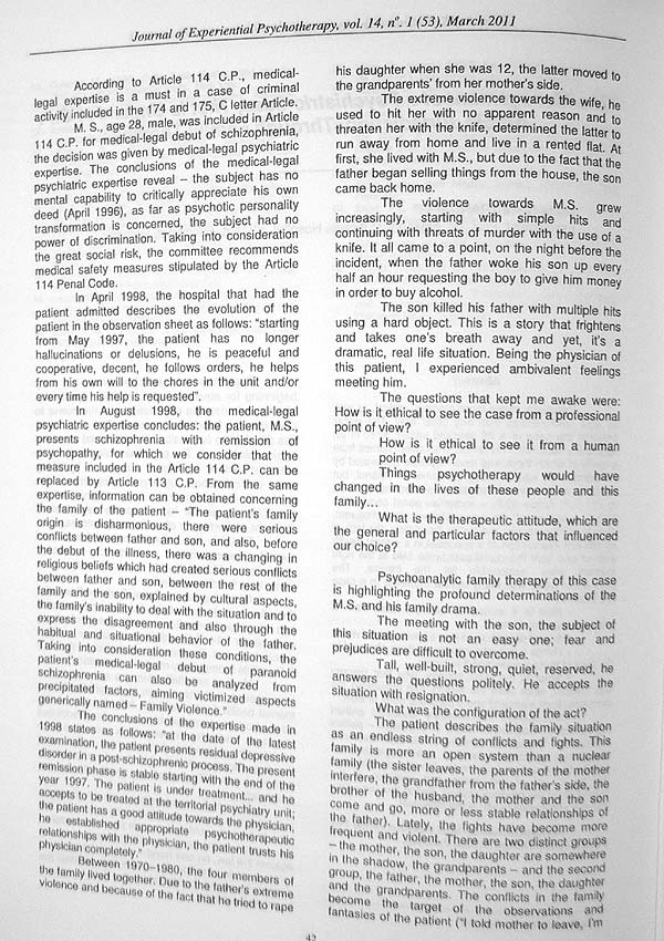 Revista de psihoterapie experientiala (Nr. 1, Martie 2011) - Autori multipli 