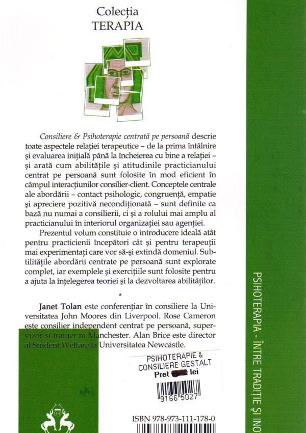 Psihoterapie & consiliere centrata pe persoana - Janet Tolan