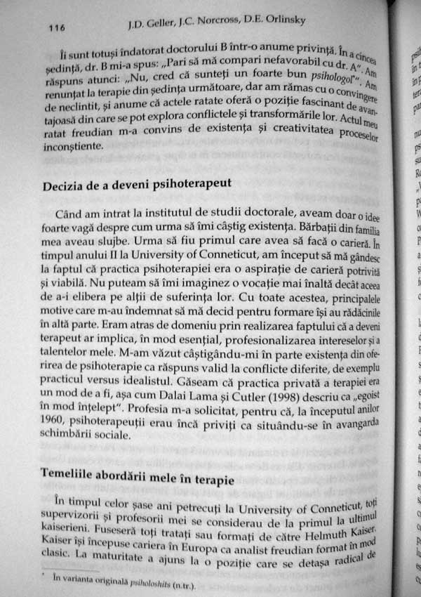 Formarea pentru psihoterapie - Jesse D. Geller