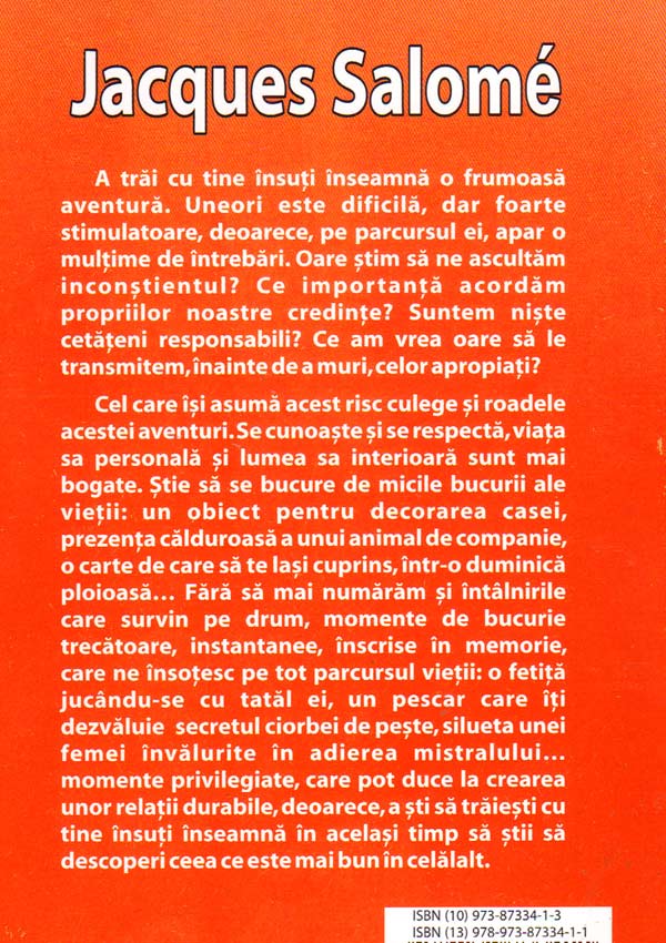 Traind cu tine insuti in fiecare zi... viata! - Jacques Salome