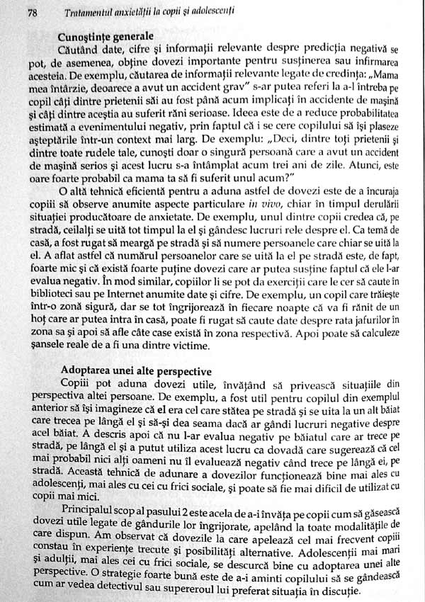 Tratamentul anxietatii la copii si adolescenti. O abordare fundamentata stiintific - Ronald Rapee