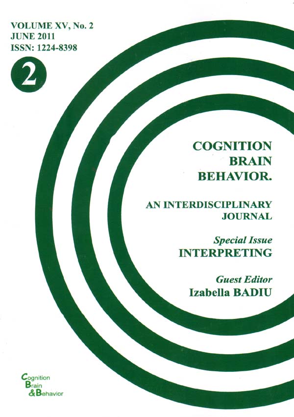 Cognition, Brain, Behavior. An Interdisciplinary Journal (June 2011) - Autori multipli 