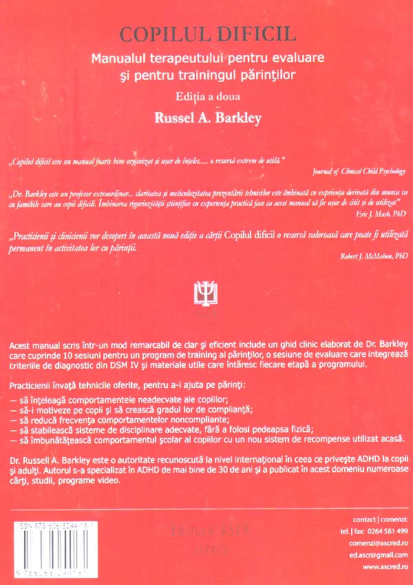 Copilul dificil. Manualul terapeutului pentru evaluare si pentru trainingul parintilor - Russell A. Barkley