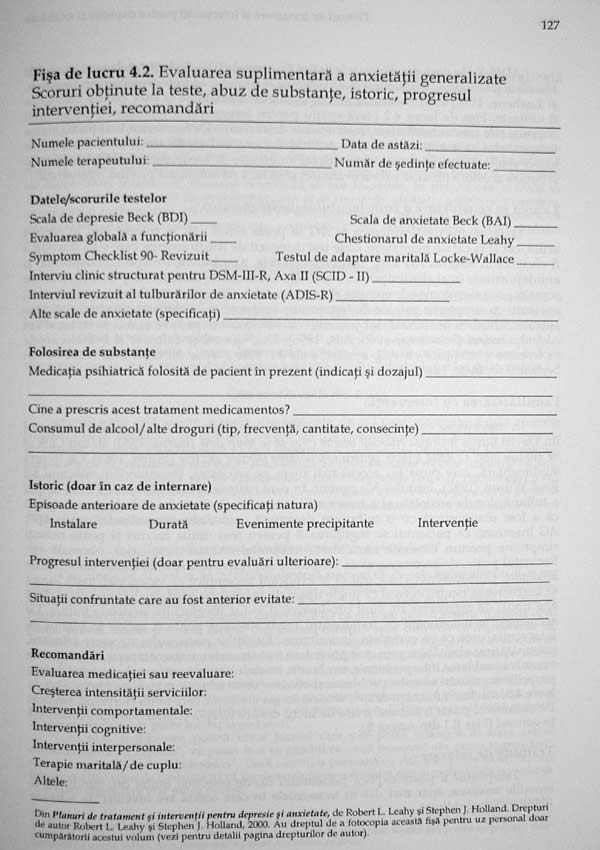 Planuri de tratament si interventii pentru depresie si anxietate - Robert L. Leahy