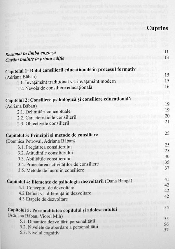 Consiliere educationala. Ghid metodologic pentru orele de dirigentie si consiliere - Adriana Baban