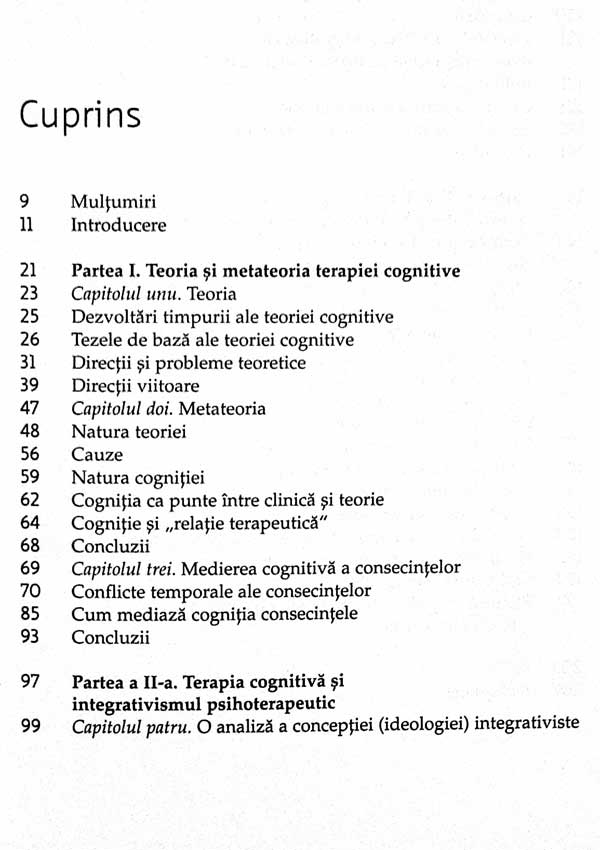 Puterea integratoare a psihoterapiei cognitive - Aaron T. Beck